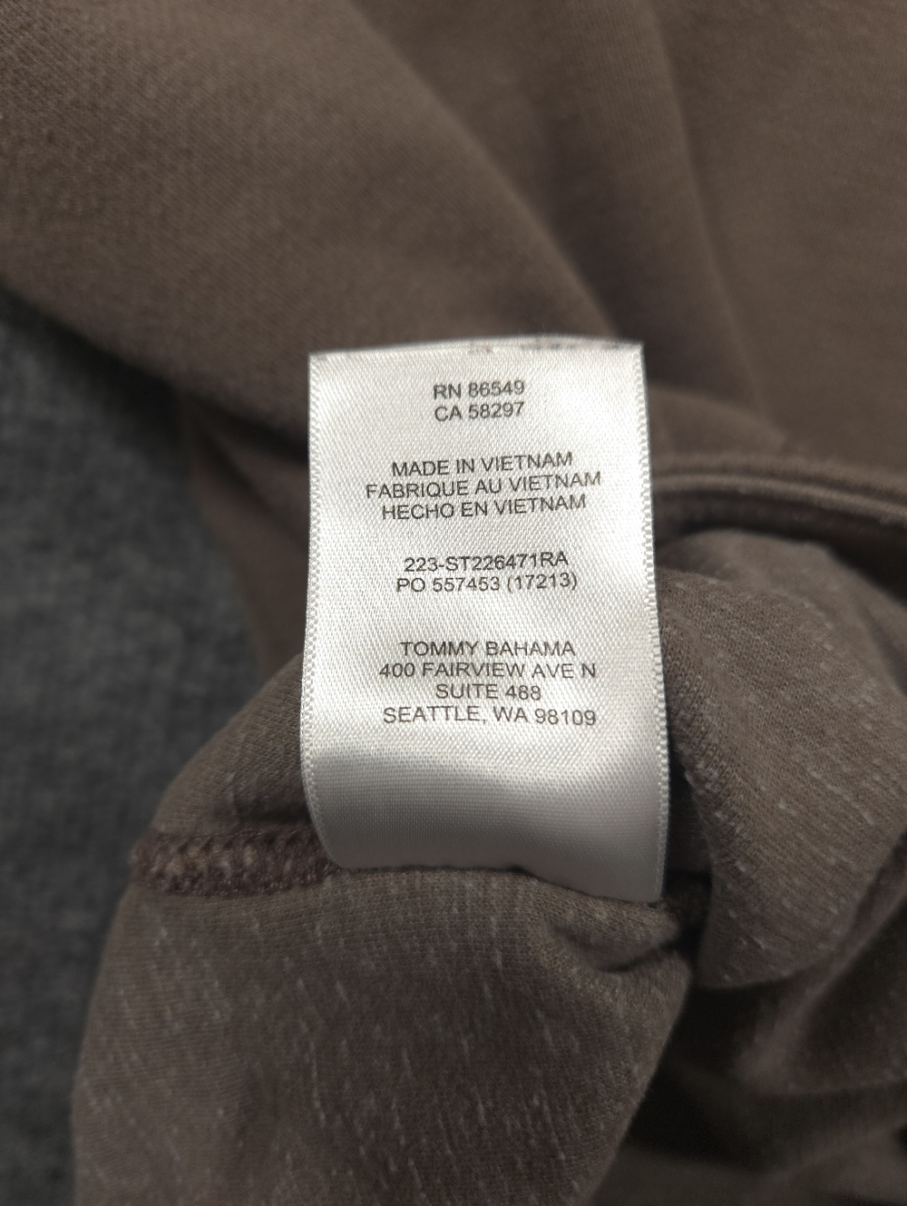 Tommy Bahama Mens XL Brown Abaco Pullover Sweatshirt Long Sleeve Cotton - Picture 6 of 11